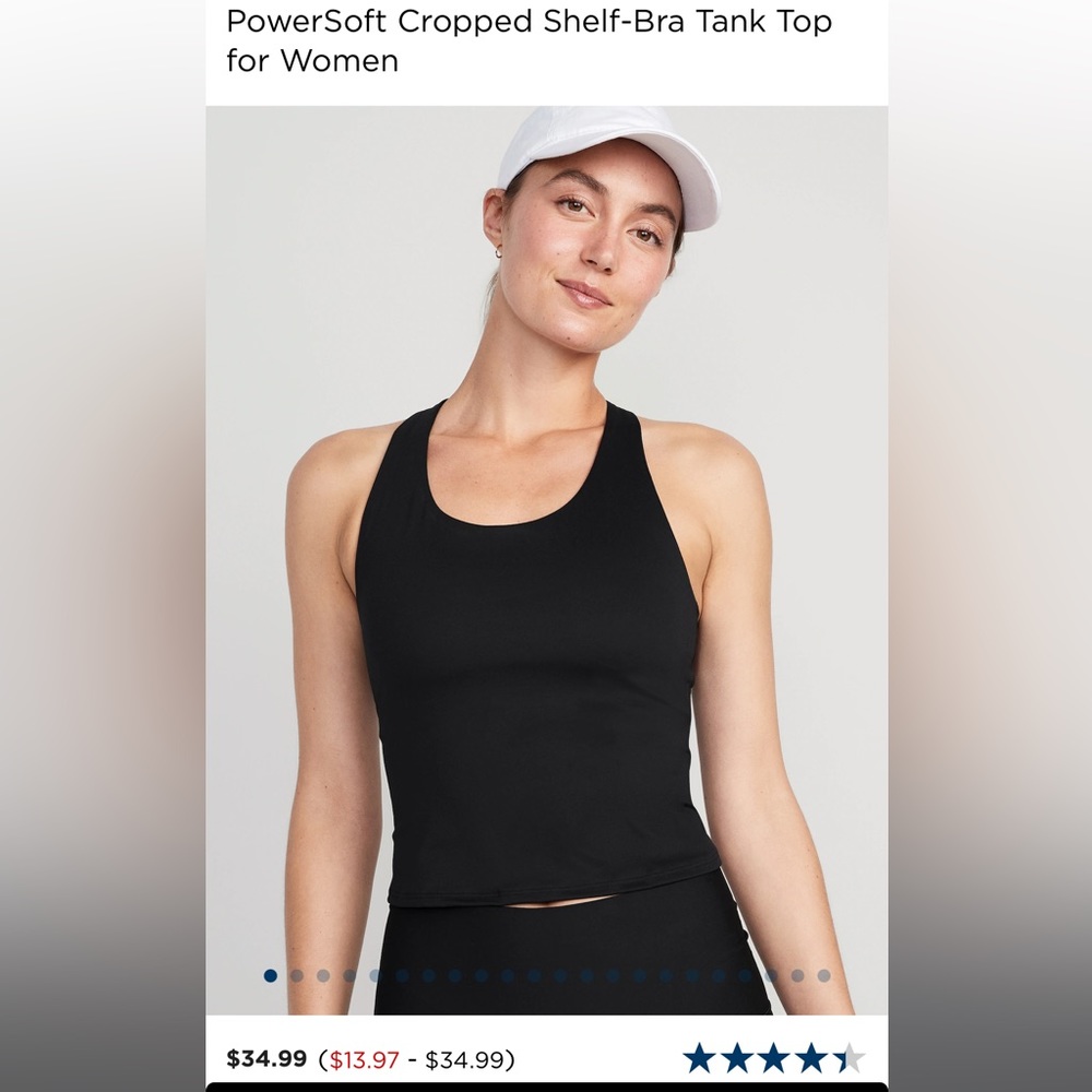 PowerSoft Cropped Shelf-Bra Tank Top for Women